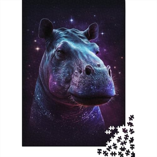 Puzzle für Kinder, Galaxie, Weltraum, Nilpferd, 1000 Teile, kreatives Holzpuzzle für Kinder, Familien-Lernspiel für Erwachsene, 1000 Teile (75 x 50 cm) von ABFFSDT