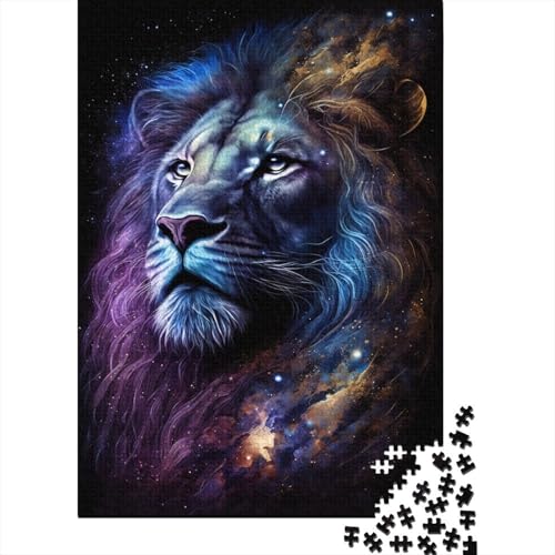 Puzzle für Kinder, kosmischer Löwe, 300 Teile, Holzpuzzles für 18-Jährige, ideal für Kinder, 300 Teile (40 x 28 cm) von ABFFSDT