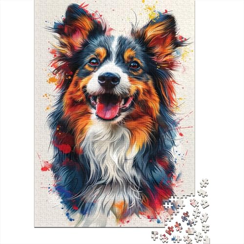 Puzzle für Kinder 1000 Teile, klassisches, schönes Holzpuzzle mit deutschem Schäferhund, entspannendes Puzzle, Puzzlespiel, Denksportaufgaben 1000 Teile (75 x 50 cm) von ABFFSDT