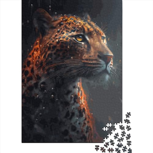 Puzzle für Kinder und Jugendliche, Leopardenregen, 1000-teiliges Puzzle, Holzpuzzle, kreatives Puzzle, Lernspielzeug, 1000 Teile (75 x 50 cm) von ABFFSDT