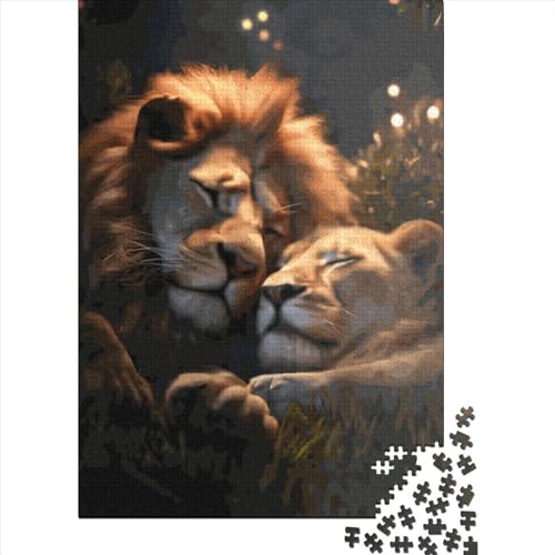 Puzzle für Kinder und Jugendliche, Löwenliebe, 300-teiliges Puzzle, Holzpuzzle, kreatives Puzzle, Lernspielzeug, 300 Teile (40 x 28 cm) von ABFFSDT