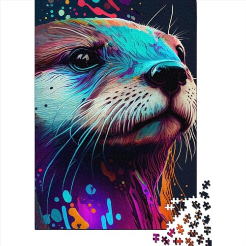 Puzzle mit 1000 Teilen, Otter, Farbe 1, Puzzle für Kinder, interessantes Puzzle zur Stressreduzierung für Familie und Freunde, 1000 Teile (75 x 50 cm) von ABFFSDT