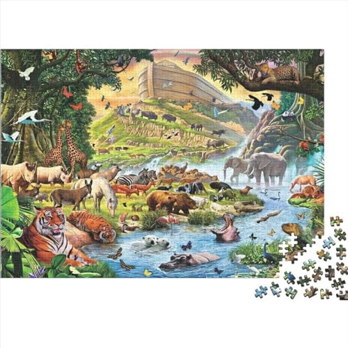 Puzzle mit 1000 Teilen, Tiere des tropischen Regenwalds, für Erwachsene und Teenager, Holzpuzzle für Familienspaß und Spieleabend, 1000 Teile (75 x 50 cm) von ABFFSDT