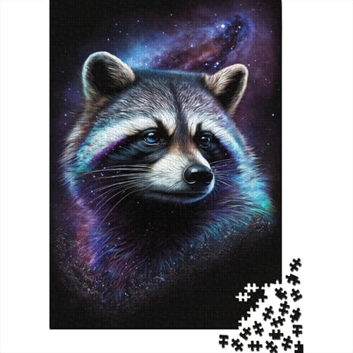 Puzzle mit 1000 Teilen für Erwachsene, Galaxie-Waschbär-Puzzle, kreatives rechteckiges Holzpuzzle, Freunde und Familie, 1000 Teile (75 x 50 cm) von ABFFSDT