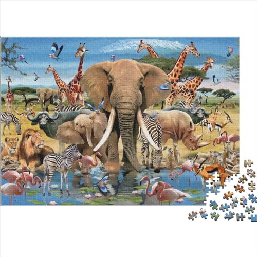 Puzzle mit 300 Teilen, Motiv: afrikanische Tiere, für Erwachsene und Teenager, Lernspiele für zu Hause, DIY-Spielzeug, 300 Stück (40 x 28 cm) von ABFFSDT