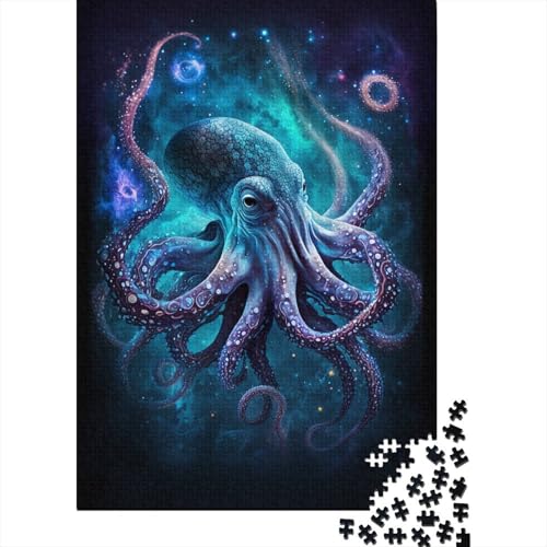 Puzzle mit 500 Teilen, quadratisches Puzzle mit Galaxie-Krake für Erwachsene, Holzpuzzle, anspruchsvolles Spiel, Puzzle mit 500 Teilen (52 x 38 cm) von ABFFSDT