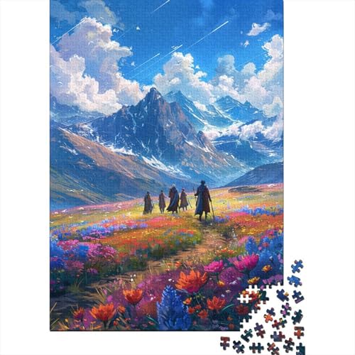 Puzzles für Kinder, 1000 Teile, schöne Bergblumen, kreative Holz-Puzzles für Kinder, Jugendliche, Puzzles, herausforderndes Spiel, 1000 Teile (75 x 50 cm) von ABFFSDT