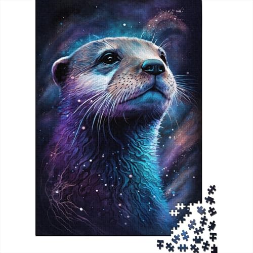 Puzzles für Kinder, 300 Teile, Galaxie-Otter, kreative Holz-Puzzles für Kinder, Jugendliche, Puzzles, herausforderndes Spiel, 300 Stück (40 x 28 cm) von ABFFSDT