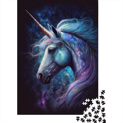 Puzzles für Kinder, Galaxie-Einhorn-Puzzles für Kinder, 1000 Holz-Puzzles für Erwachsene, 1000 Teile, Puzzles für Kinder, Jugendliche, Puzzle-Spiel, 1000 Teile (75 x 50 cm) von ABFFSDT