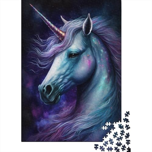 Puzzles für Kinder, Galaxie-Einhorn-Puzzles für Kinder, 500 Holz-Puzzles für Erwachsene, 500 Teile, Puzzles für Kinder, Jugendliche, Puzzle-Spiel, 500 Stück (52 x 38 cm) von ABFFSDT