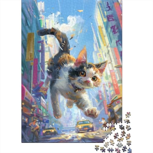 Puzzles für Kinder, Kunst-Katzen-Puzzles für Kinder, 500 Holz-Puzzles für Erwachsene, 500 Teile, Puzzles für Kinder, Jugendliche, Puzzle-Spiel, 500 Stück (52 x 38 cm) von ABFFSDT