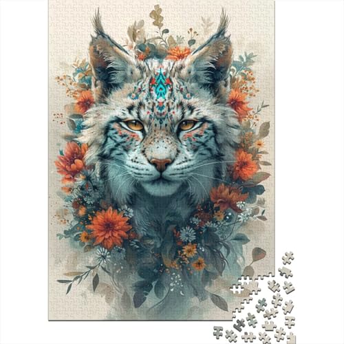 Puzzles für Kinder, Kunst Luchs Puzzles für Kinder, 500 Holzpuzzle für Erwachsene, 500 Teile, Puzzles für Kinder, Jugendliche, Puzzle-Spiel, 500 Stück (52 x 38 cm) von ABFFSDT