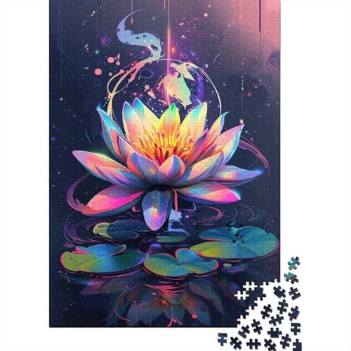 Puzzles für Kinder, blühender Lotus, Puzzles für Kinder, 300 Holz-Puzzles für Erwachsene, 300 Teile, Puzzles für Kinder, Jugendliche, Puzzle-Spiel, 300 Stück (40 x 28 cm) von ABFFSDT