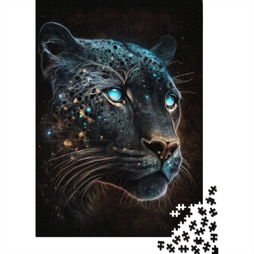 Puzzles für Kinder, schwarzer Leoparden-Puzzles für Kinder, 1000 Holz-Puzzles für Erwachsene, 1000 Teile, Puzzles für Kinder, Jugendliche, Puzzle-Spiel, 1000 Teile (75 x 50 cm) von ABFFSDT