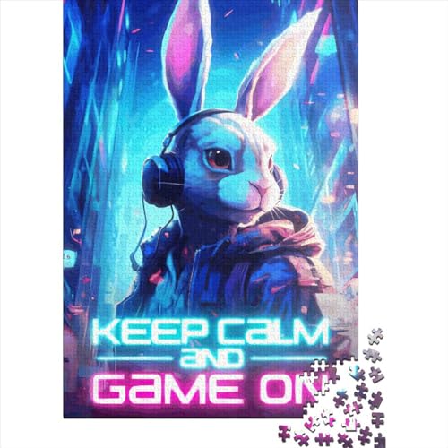 Rabbit Gaming 500-teiliges Puzzle, 500-teiliges Puzzle für Kinder und Familien – Holzpuzzle für Kinder, Kindergeschenke, 500 Teile (52 x 38 cm) von ABFFSDT