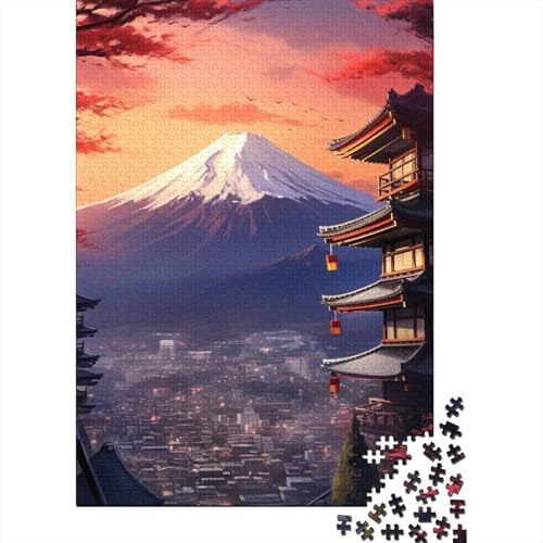 Sonnenuntergang am Berg Fuji, Puzzle für Erwachsene, 300-teiliges Puzzle für Teenager ab 12 Jahren, 300 Teile (40 x 28 cm) von ABFFSDT