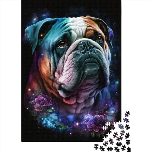 Space Bulldog Holzpuzzle für Erwachsene, Puzzle 1000 Teile, Puzzlespiel für Erwachsene, interessantes Spielzeug, personalisiertes Puzzle, Lernspielzeug, 1000 Teile (75 x 50 cm) von ABFFSDT