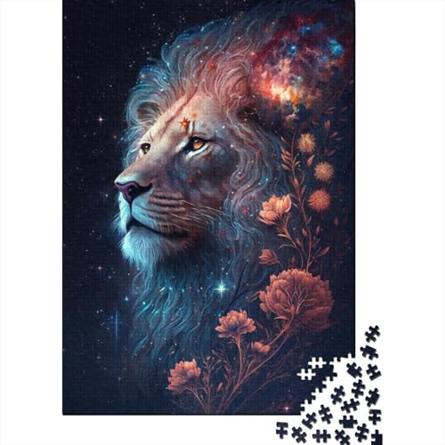 Space Lion Art 300-teiliges Puzzle für Erwachsene, Puzzle für Kinder, Puzzle 300-teiliges Spiel für Kinder, Puzzle-Geschenk, 300 Teile (40 x 28 cm) von ABFFSDT