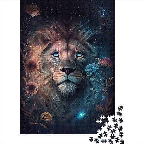 Space Lion Art 300-teiliges Puzzle für Erwachsene, Puzzle für Kinder, Puzzle 300-teiliges Spiel für Kinder, Puzzle-Geschenk, 300 Teile (40 x 28 cm) von ABFFSDT