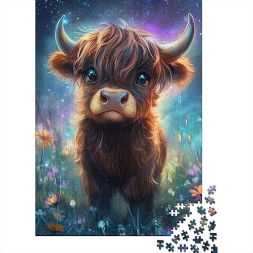 Süßes Yak-Baby-Puzzle für Erwachsene, 500-teiliges Puzzle für Teenager ab 12 Jahren, 500 Teile (52 x 38 cm) von ABFFSDT