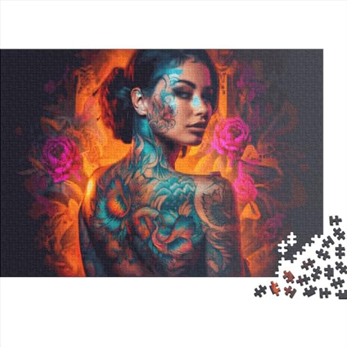 Tattoed Latina-Puzzles für Erwachsene, 500-teiliges Puzzle für Teenager, Lernspiel, Herausforderungsspielzeug, 500 Stück (52 x 38 cm) von ABFFSDT