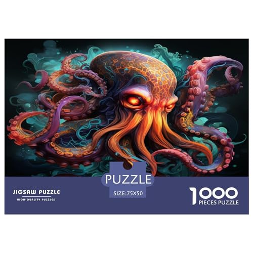 Tiefsee-Oktopus-Puzzle für Erwachsene und Jugendliche, 1000 Teile, Puzzle für Erwachsene, nachhaltige Puzzlespiele, 1000 Teile (75 x 50 cm) von ABFFSDT