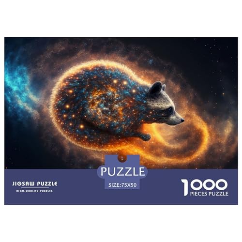 Tier-Waschbär-Puzzle für Teenager, 1000 Teile, Puzzle, Denksport-Puzzles für Erwachsene, 1000 Teile (75 x 50 cm) von ABFFSDT