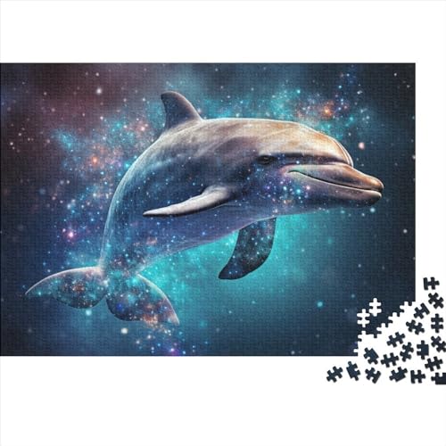 Tierische Delfine Puzzle für Erwachsene und Jugendliche, 1000 Teile, Puzzle für Erwachsene, nachhaltige Puzzlespiele, 1000 Teile (75 x 50 cm) von ABFFSDT