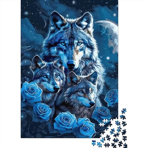 Tierische Wölfe Puzzle 300 Teile Puzzle für Erwachsene, Denkspiel, Puzzlespielzeug für Erwachsene, 300 Teile (40 x 28 cm) von ABFFSDT