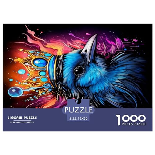 Vogel-Tiara-Puzzles für Erwachsene, 1000-teiliges Puzzle für Teenager, Lernspiel, Herausforderungsspielzeug, 1000 Stück (75 x 50 cm) von ABFFSDT