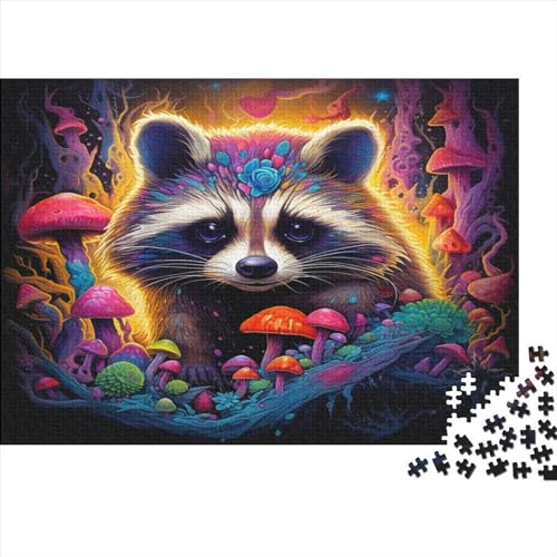 Waschbär-Puzzle für Erwachsene und Jugendliche, 300 Teile, Holzpuzzle für Teenager, Geschenke, Denksportspiel, 300 Teile (40 x 28 cm) von ABFFSDT