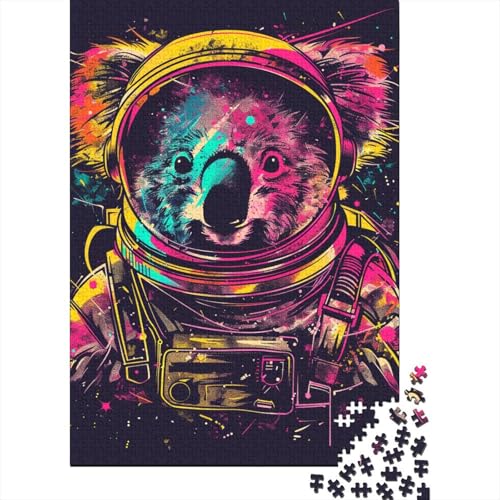 Weltraum-Astronauten-Koala-Puzzle 500 Teile, Puzzle für Erwachsene, Denkspiel, Puzzle-Spielzeug für Erwachsene, 500 Teile (52 x 38 cm) von ABFFSDT