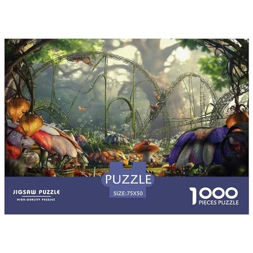 Wunderland-Wald-Puzzles 1000 Teile, Holzpuzzles für Erwachsene und Teenager, Familienspiel, 1000 Teile (75 x 50 cm) von ABFFSDT