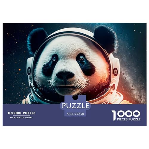 Wunderschönes Puzzle für Erwachsene mit 1000 Teilen, „Panda to Space“, für Teenager ab 12 Jahren, 1000 Teile (75 x 50 cm) von ABFFSDT