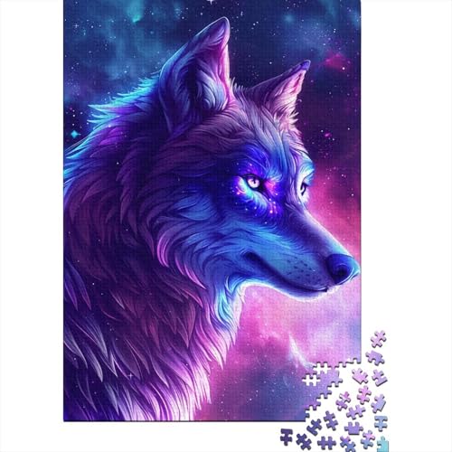 Wunderschönes Wolf-Holzpuzzle mit 300 Teilen, kreatives rechteckiges großes Familienpuzzlespiel, Kunstwerk für Erwachsene und Teenager, 300 Teile (40 x 28 cm) von ABFFSDT