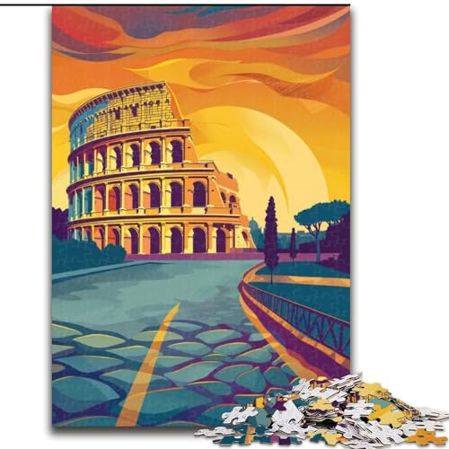 Puzzle für Erwachsene, 1000 Teile, Kolosseum-Sonnenuntergang, anspruchsvoll und schwierig, mit vollständig ineinandergreifenden, zufällig geformten Teilen, 50x75cm Puzzle für Erwachsene, 1000 Teile, Kolosseum-Sonnenuntergang, anspruchsvoll und schwierig, mit vollständig ineinandergreifenden, zufällig geformten Teilen, 50x75cm von ABKMXDKZ