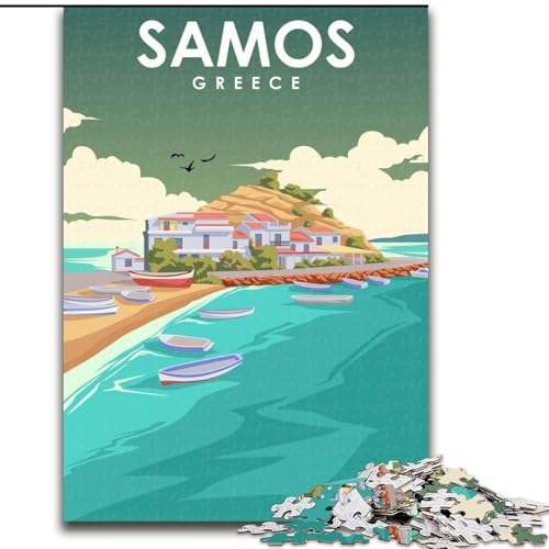 Puzzle mit 1000 Teilen für Teenager, Samos, griechische Inselkunst, Lernspielzeug, einzigartige Geburtstags- und Geschenkideen für Kinder ab 14 Jahren, 26x38cm Puzzle mit 1000 Teilen für Teenager, Samos, griechische Inselkunst, Lernspielzeug, einzigartige Geburtstags- und Geschenkideen für Kinder ab 14 Jahren, 26x38cm von ABKMXDKZ
