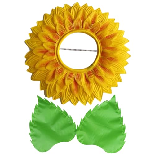 1 Set Sonnenblume Kopfbedeckung Hot Dog Kostüm Sonnenblume Hut Halloween-Kostüm Halloween Blume Sonnenblume Party Sonnenblume Kopfbedeckung Hut Blume von ABOOFAN