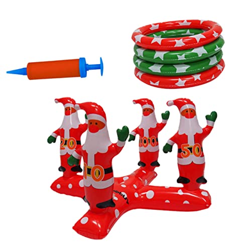 ABOOFAN 1 Satz Weihnachtsring Spielzeug Santa-wurf-Spiel Aufblasbare Weihnachtsspiele Weihnachts Aufblasbares Ringspiel Weihnachtsbedarf Eltern-Kind Draussen Reihe Von Spalten PVC von ABOOFAN