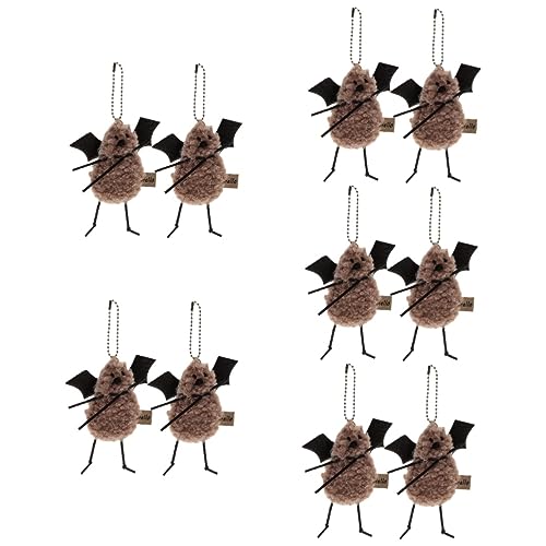 ABOOFAN 10 Stück Beutel Anhänger Mini Pompons Halloween Dekor Paar Schlüsselanhänger Weihnachtsbaumschmuck Paar Geschenk Fledermaus Schlüsselanhänger Kleine Weihnachtsbaum von ABOOFAN