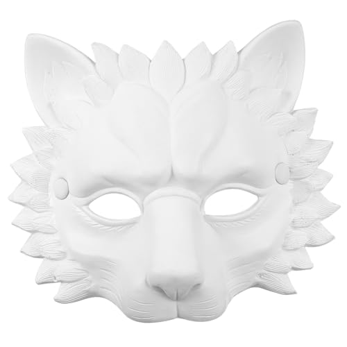 ABOOFAN 1Stk Löwenmaske Löwenkostüm Maske Tigermaske Tier Cosplay Maske Maskerade-Maske-Paar Cosplay-Halloween-Kostüm Tanzmaske Halloween Costume Halloween Kleidung Halloween-Maske Weiß von ABOOFAN