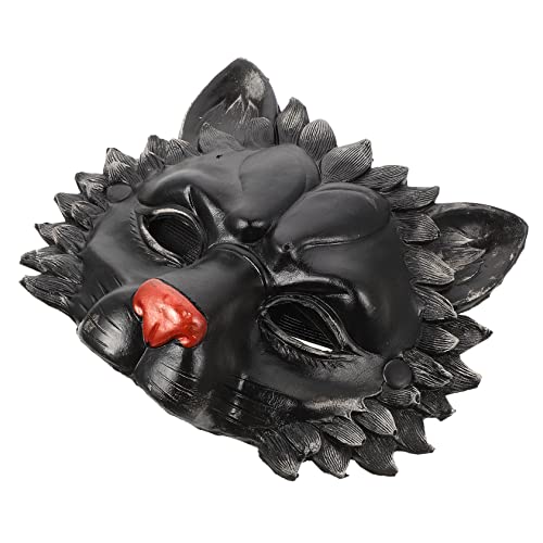 ABOOFAN 1stk Löwenmaske Kostüm-Party-Maske Abendballmaske Halloween-geistermaske Zombie-Maske Halloween-partygeschenk Halloween-Requisiten Maskeradekostüm Dinosauriermaske Halbmaske Black von ABOOFAN