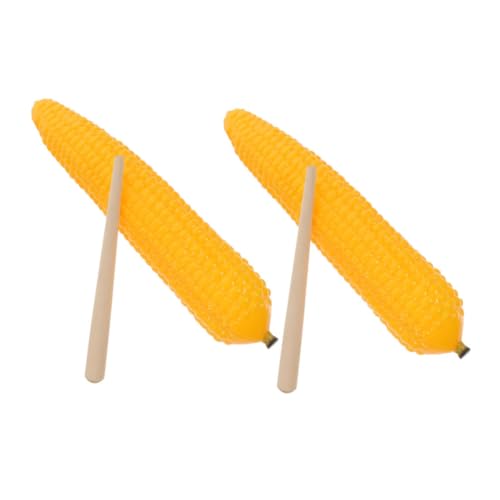 ABOOFAN 2 Sätze Sandkastenspielzeug Musikspielzeug Für Kinder Frühpädagogisches Musikinstrument Gemüsespielzeug -Maracas Maisförmige Maraca Maracas Für Kinder Gemüseshaker Yellow Abs von ABOOFAN