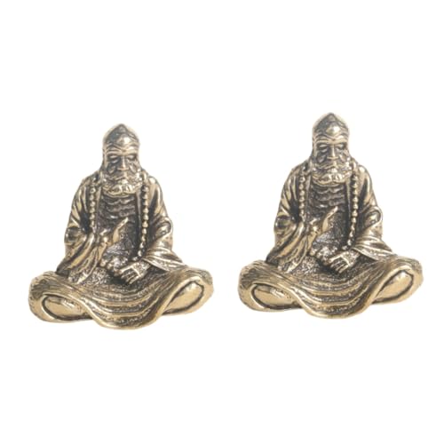 ABOOFAN 2 Stück Messing Bodhidharma Master Desktop Buddha Figur Bodhidharma Skulptur Buddha Dekorationen Buddhismus Statue Buddha Ornamente Retro Messing Messing Ornament von ABOOFAN