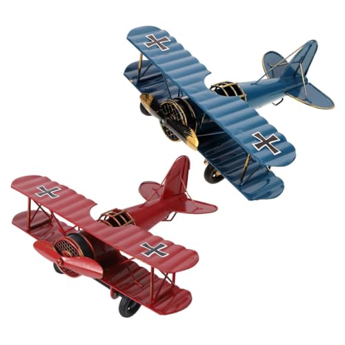 ABOOFAN 2 Stück Teiliges Retro Flugzeug Modell aus Robustem Vintage Dekoration für Büro Zuhause und Restaurant Stabiles Platzsparendes Desktop Ornament in Rot und Blau ABOOFAN 2 Stück Teiliges Retro Flugzeug Modell aus Robustem Vintage Dekoration für Büro Zuhause und Restaurant Stabiles Platzsparendes Desktop Ornament in Rot und Blau von ABOOFAN