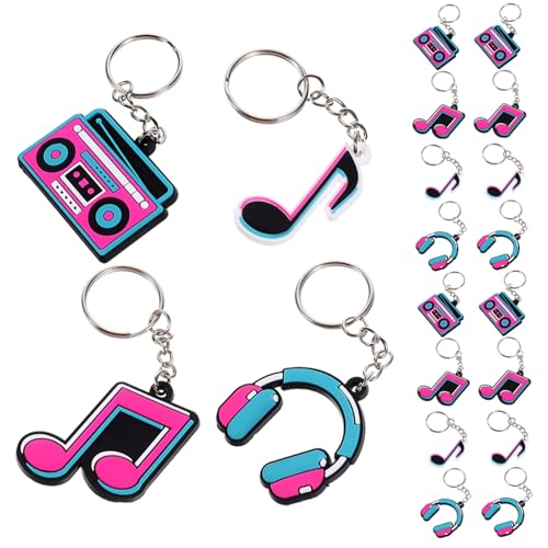 ABOOFAN 20St Musik Schlüsselanhänger praktische auto schlüsselanhänger party decoration car key chain music key holder Mikrofon schmücken das Schild Geldbörse Dekorationen PVC von ABOOFAN