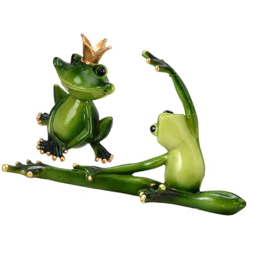 ABOOFAN 2St Froschfiguren car Ornament Froschdekoration Froschskulptur verrückt gewichtete Kuscheltiere Aquarium ausgestopft Mini-Frösche Hase Gartenzubehör Kronenfroschstatue Harz von ABOOFAN