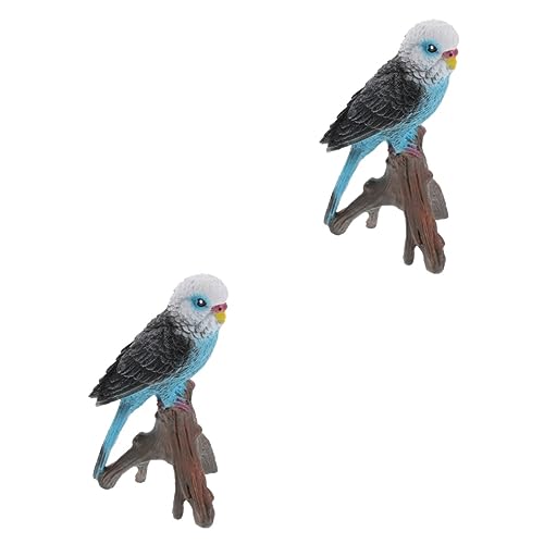 ABOOFAN 2St Papagei-Modell gartendeko künstliche Vögel lebensechtes Vogelmodell kleine Vogelmodelle künstlicher Papageienvogel künstliche Vogelmodelle Schreibtisch-Vogel-Ornament Abs Blue von ABOOFAN