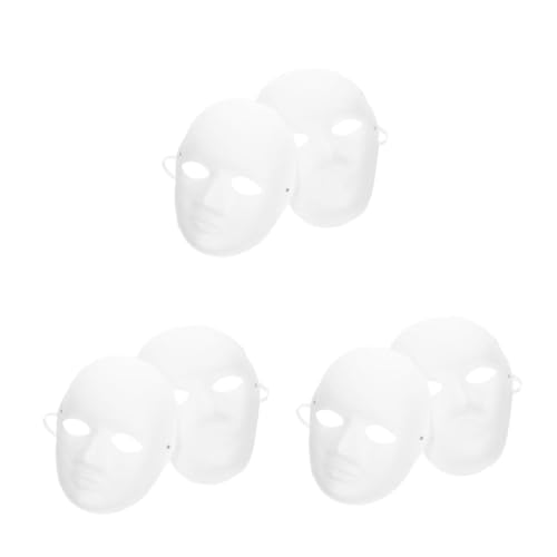 ABOOFAN 3 Sätze Graffiti-Maske Leere Masken Maskerade Masken Masse Vollgesichtsmaskenkostüm Handgemachte Masken Party-Masken- Maskerademaske Selber Machen Maske Zum Malen Weiß Papier von ABOOFAN