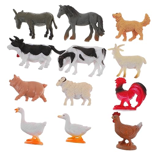 ABOOFAN 36 Stück Simulation Bauernhof Geflügel Tiermodell Spielzeug Kleintiere Spielset Figuren Lebewesen Hahn Winzige Tierverzierung Min Tiermodelle Minitiere PVC von ABOOFAN